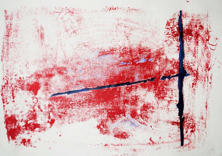 Rosso e linea blu